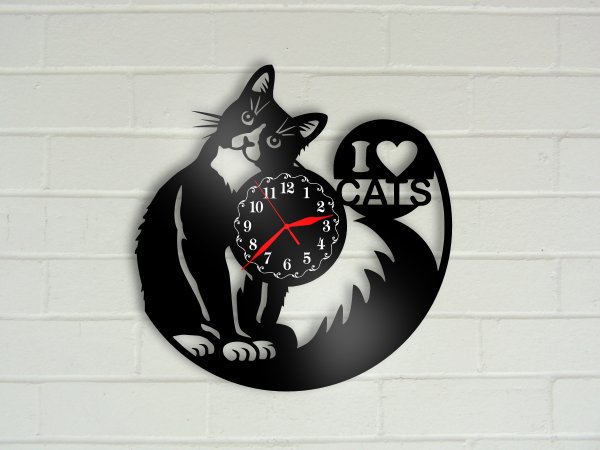 Ceas cadou cu pisica - I love cats - Cadouri Personalizate