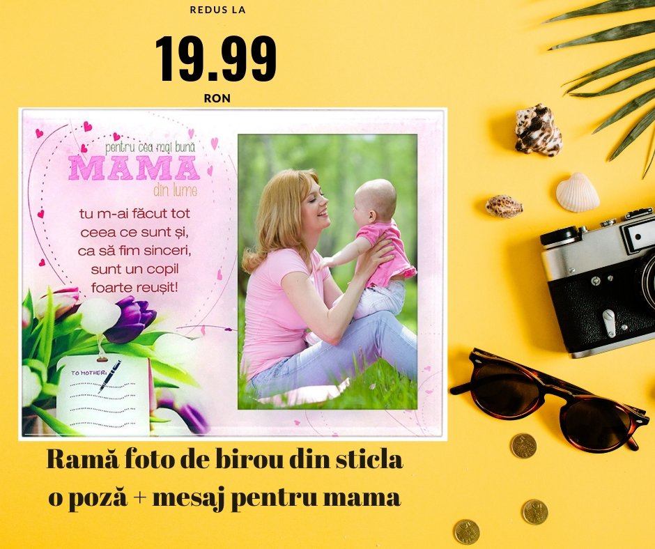 Rama foto sticla MAMA 4 - Cadouri Personalizate