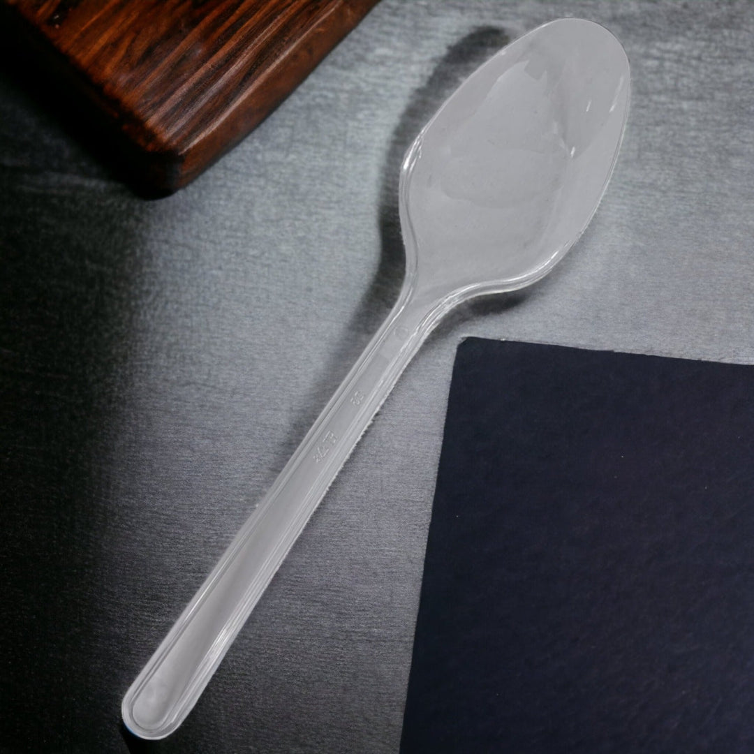 Set lingura + servetel transparent reutilizabil - 100 buc - Cadouri Personalizate
