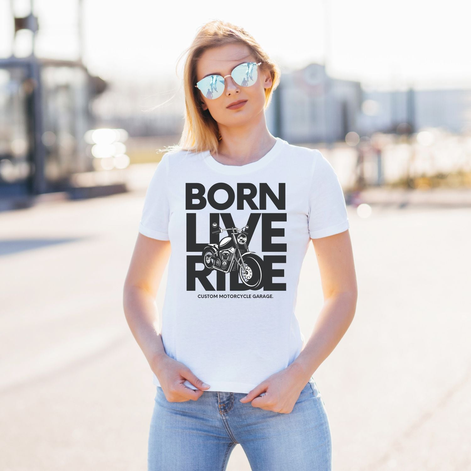 Tricou "born live ride" - Cadouri Personalizate