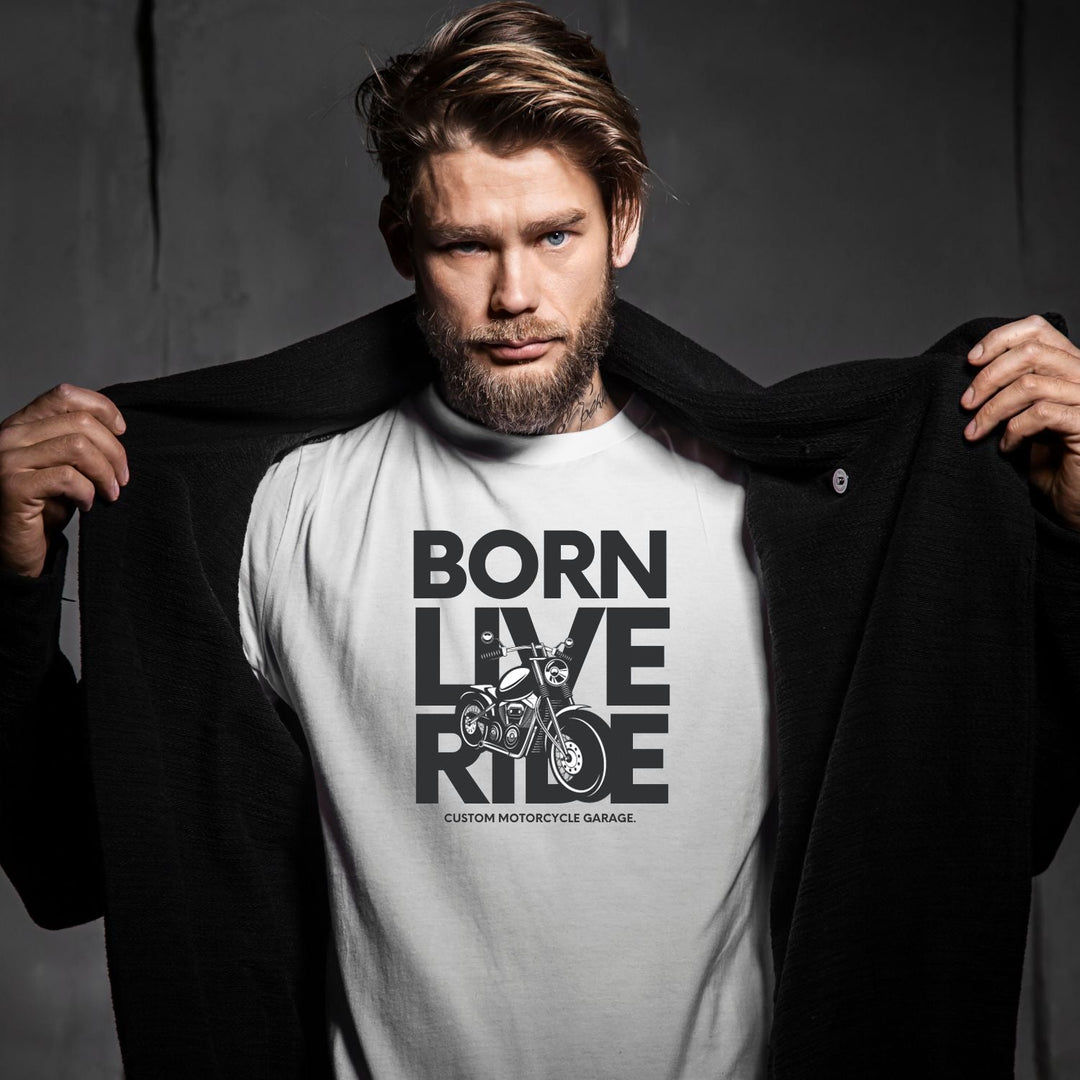 Tricou "born live ride" - Cadouri Personalizate