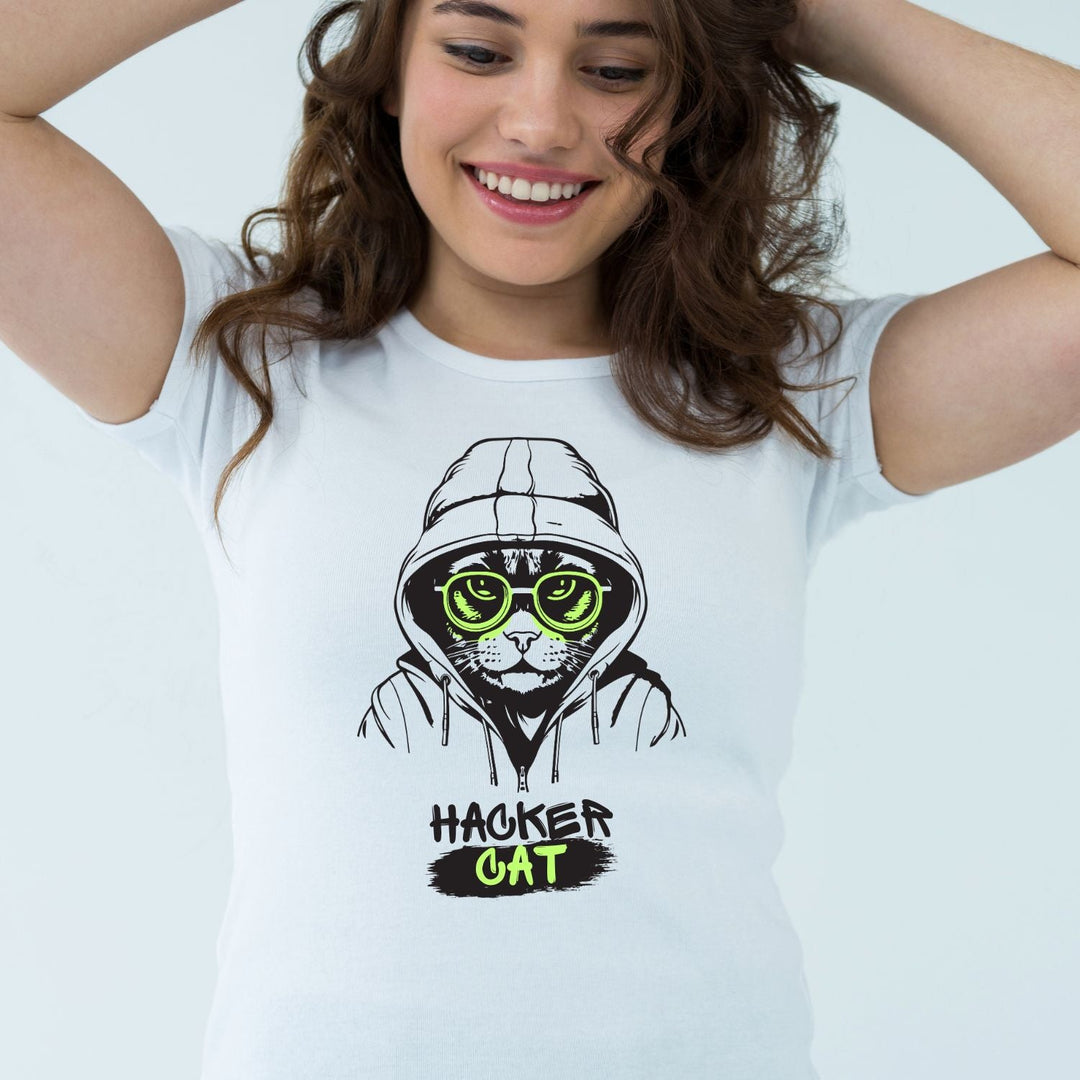 Tricou "hacker cat" - Cadouri Personalizate