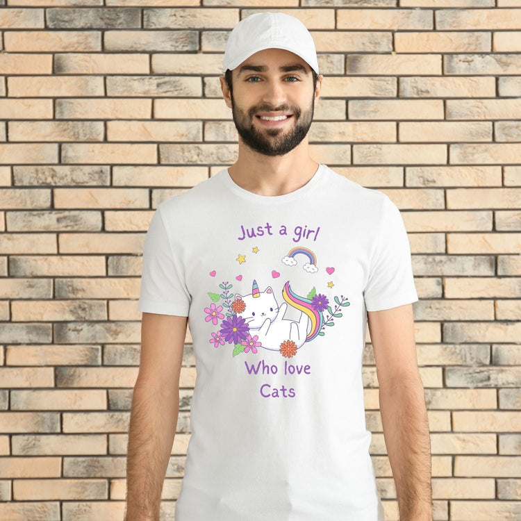 Tricou "just a girl who loves cats" - Cadouri Personalizate